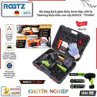 Bộ nâng kích gầm điện 3 trong 1 rogtz ty-004 đức - máy bơm lốp - siết ốc có tự động ngắt - bh 2 năm