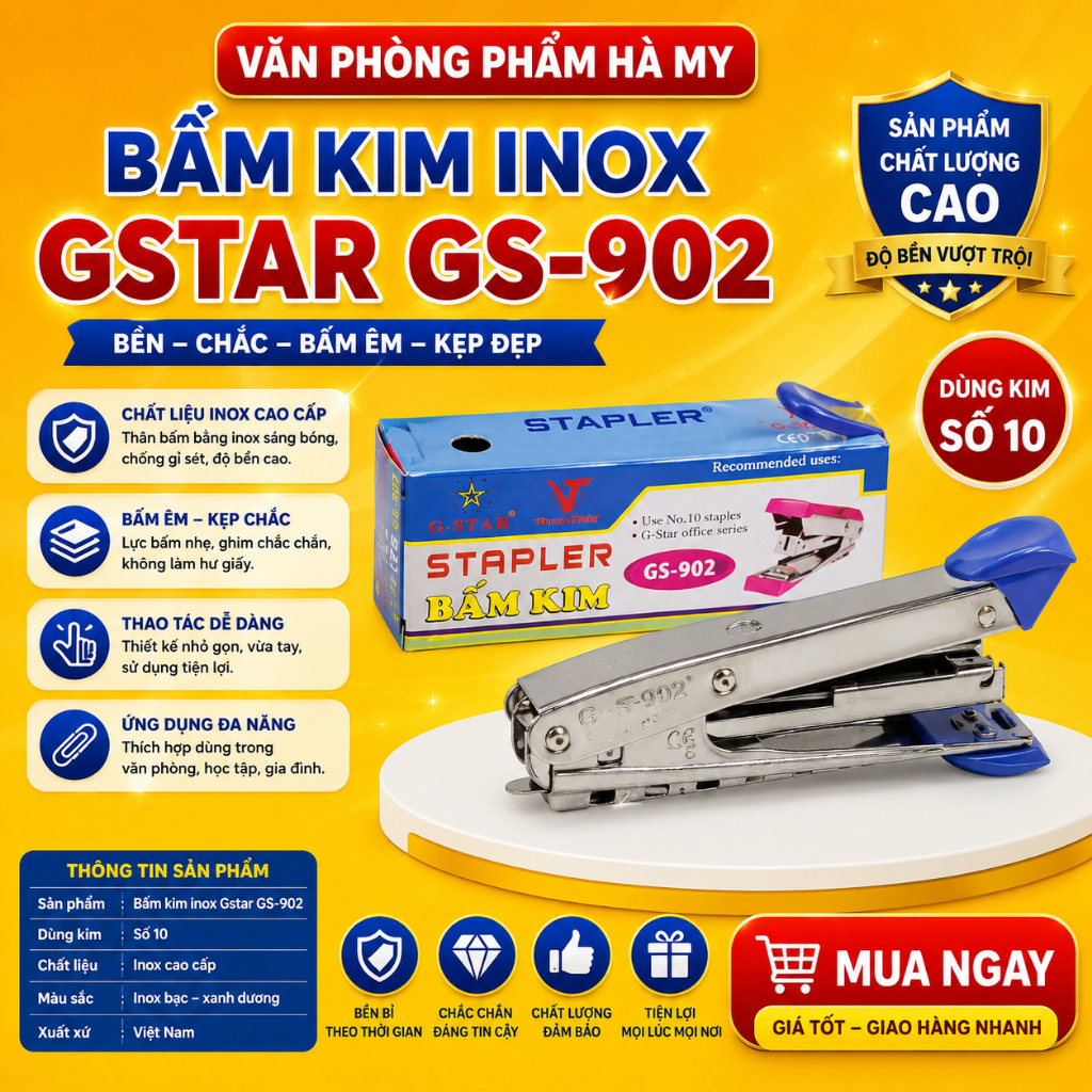 Dập Ghim Inox số 10 Gstar GS-902