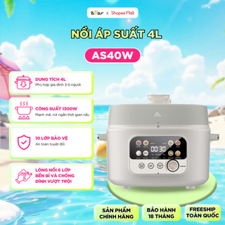 Nồi Áp Suất Điện 4L Bear Đa Năng 8 Chế Độ Ninh Hầm Lẩu Nướng Sôi Nhanh Chống Dính An Toàn Dễ Vệ Sinh SB-AS40W