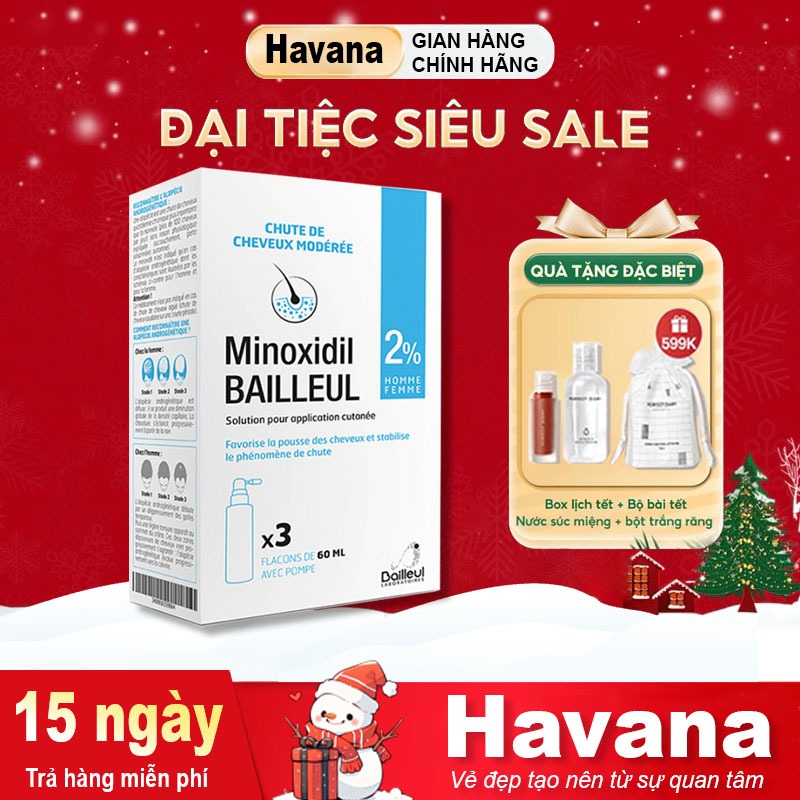Xịt Mọc Tóc Minoxidil Bailleul 2% lọ 60ml