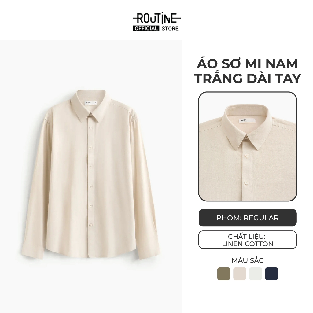 [🔥HOT] Áo Sơ Mi Linen Cotton Tay Dài Form Regular - Routine 10F24SHL048 | BigBuy360 - bigbuy360.vn