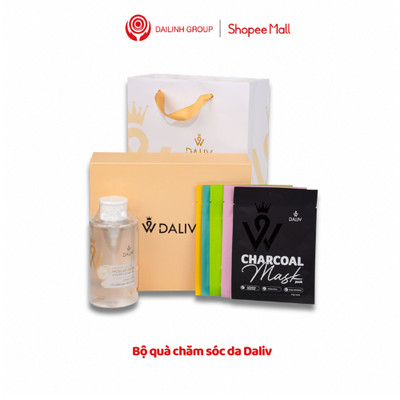Bộ quà dưỡng da Daliv ( Nước tẩy trang 500ml + 10 miếng mặt nạ các loại ) chăm sóc, sáng da Hàn Quốc