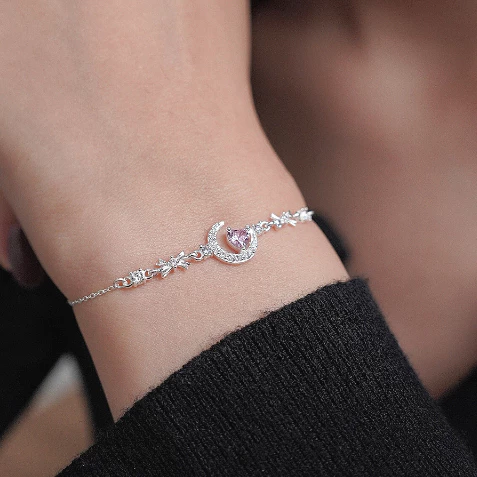 Lắc tay bạc ý Moon Half Asimi The Unsaid LT60 4