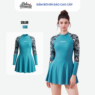 Đồ bơi một mảnh nữ tay dài chống nắng đi biển - Bikini Passport - BS565_HOT