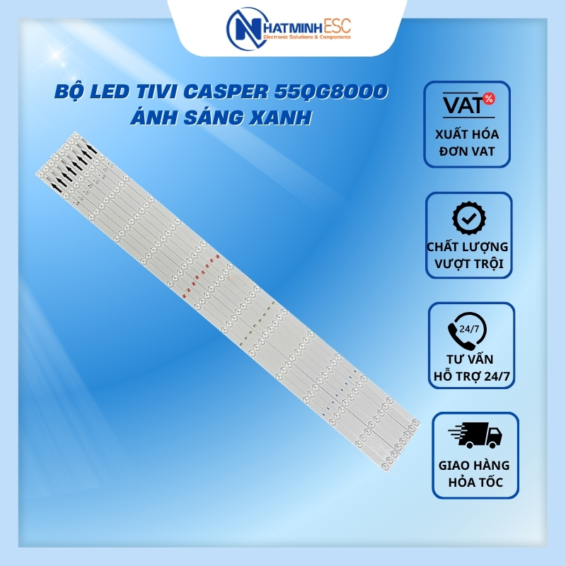 Bộ LED tivi CASPER 55QG8000 ánh sáng xanh (8 thanh 14 LED N6)