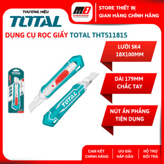 Dụng cụ rọc giấy total tht511815 lưỡi 18x100mm sk4 dài 179mm nút ấn phẳng