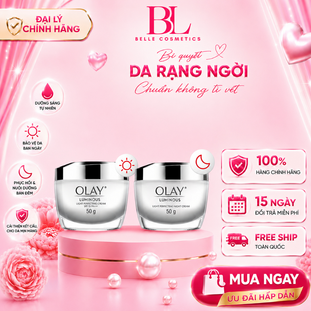 [Đại Lý Chính Hãng] Kem Dưỡng Da OLAY Luminous Ngày & Đêm 50g Dưỡng Sáng Da, Mờ Thâm Nám, Đều Màu Da