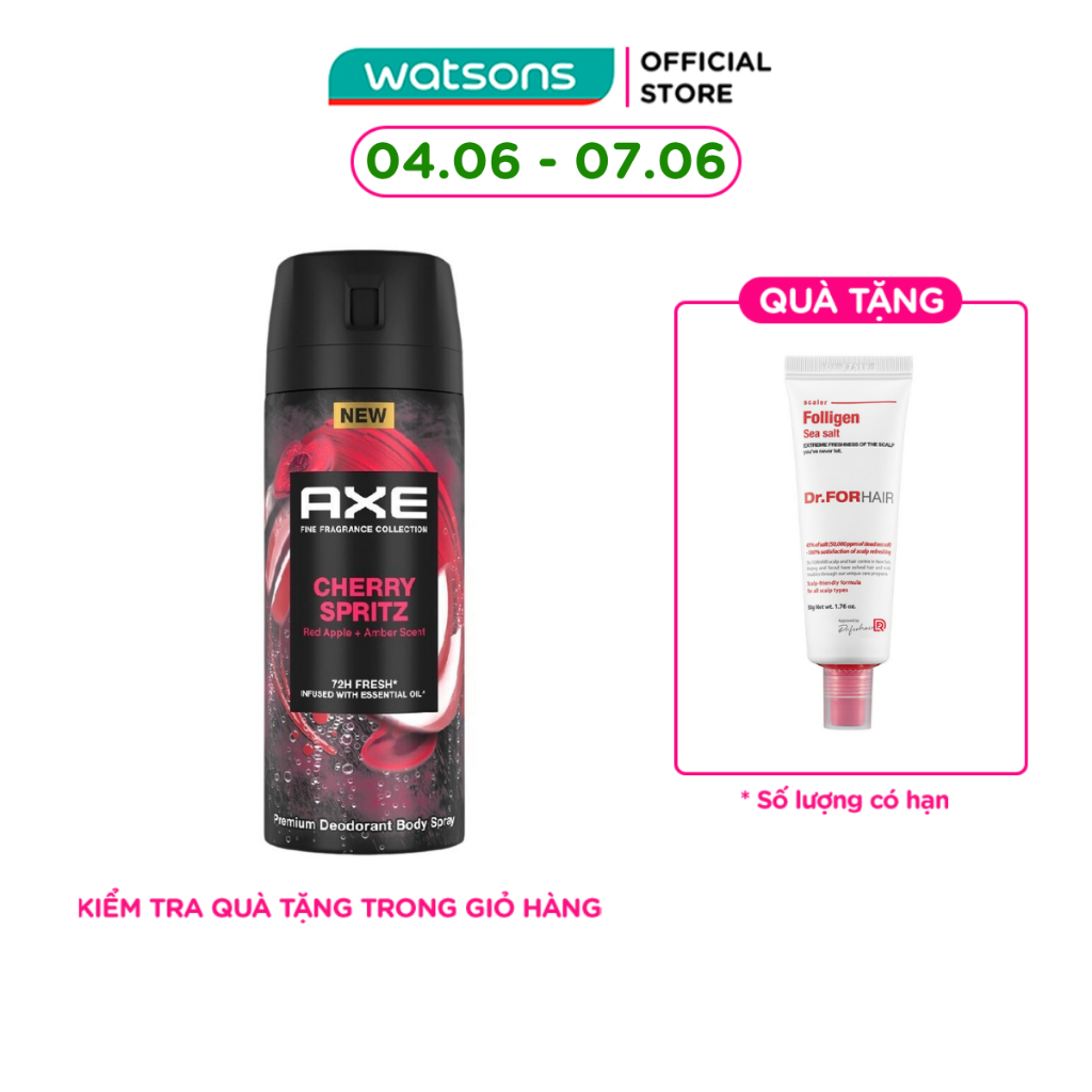 Xịt Ngăn Mùi Axe Hương Nước Hoa Cherry Spritz 135ml