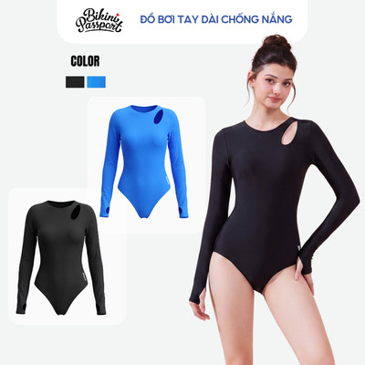 Đồ bơi một mảnh nữ tay dài chống nắng đi biển - Bikini Passport - BS570_BL
