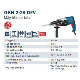 Máy khoan bê tông Bosch GBH 2-28 DFV