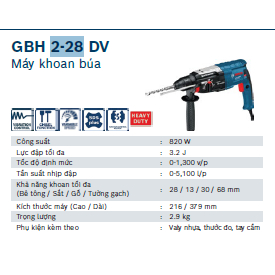 Máy khoan bê tông Bosch GBH 2-28 DV