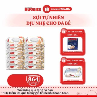 Thùng 12 gói Khăn ướt Huggies chiết xuất Cao cao và Bơ hạt mỡ