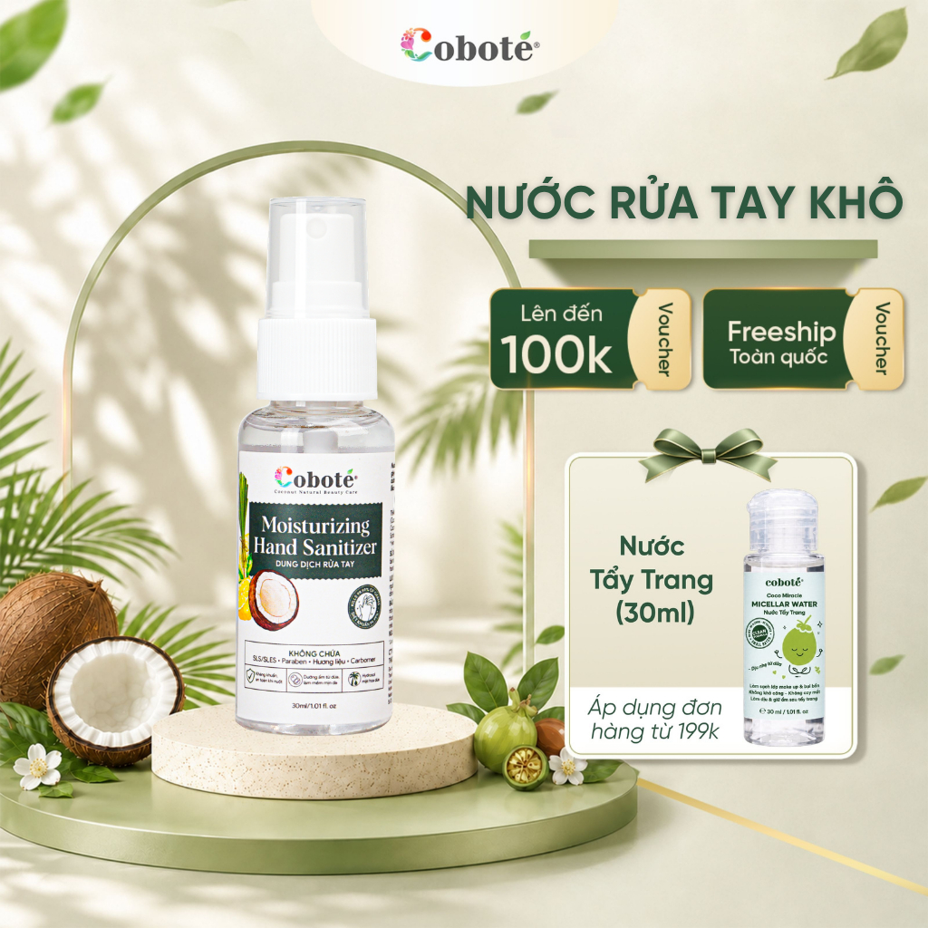 Nước rửa tay khô diệt khuẩn Cobote 30ml