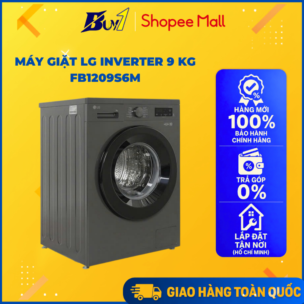 Máy giặt LG Inverter 9 kg FB1209S6M - Hàng Chính Hãng