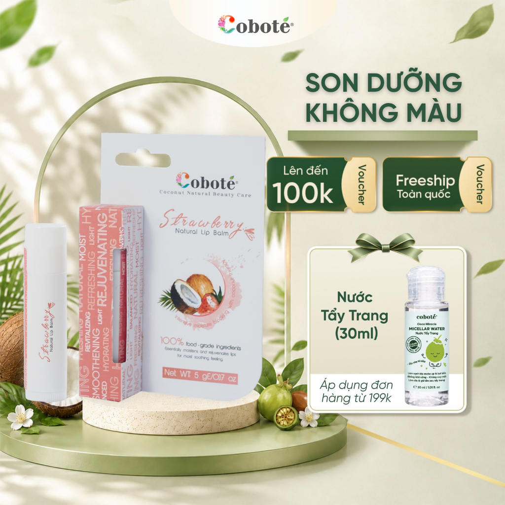 Son dưỡng môi Cobote giúp môi mềm mịn và căng mọng 5g