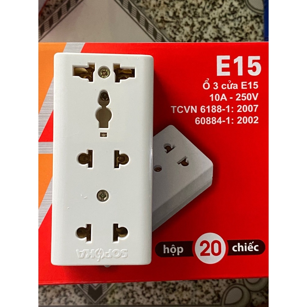 Ổ Cắm 3 - SOPOKA E15 – Linh Hoạt, Đa Năng, An Toàn Chống Cháy