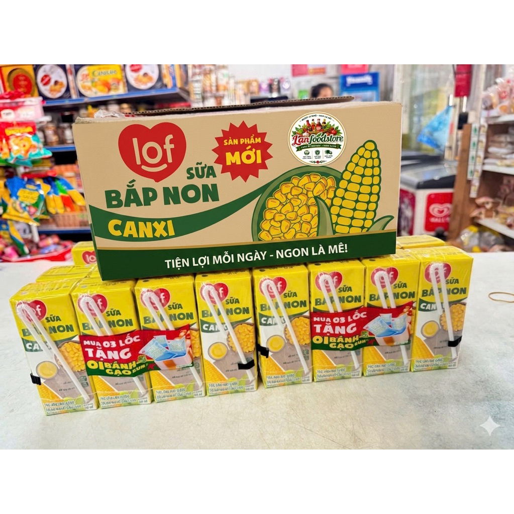Thùng Sữa Bắp Non Canxi Lof 24 Hộp