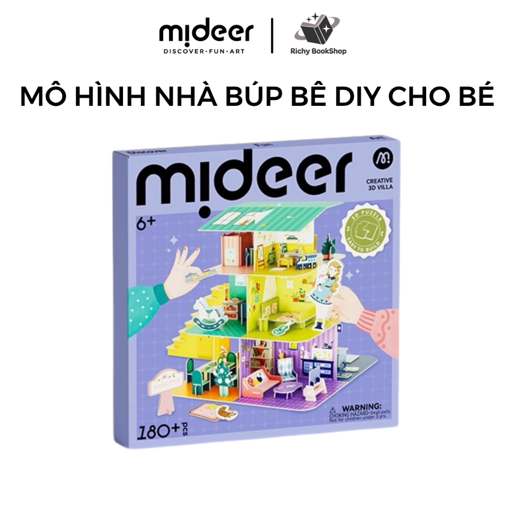 Mô hình nhà búp bê Mideer mô hình nhà biệt thự DIY Creative Villa