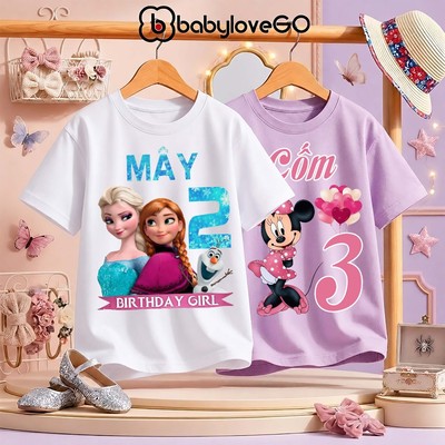 Áo thun IN TÊN TUỔI theo yêu cầu cho bé gái BabyloveGO (khách hàng vui lòng nhắn tin cho shop)