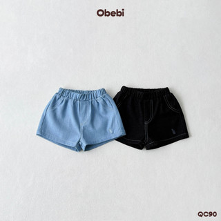 Sale Quần Jeans Đùi Mùa Hè Obebi Thêu Thỏ Cho Bé Trai Bé Gái Từ 8 - 22kg QC90