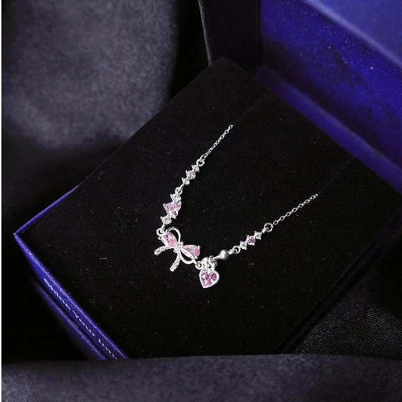 Lắc tay bạc nữ S925 Nơ Hồng Daisy Asimi Daisy Rosie Love LT57 5