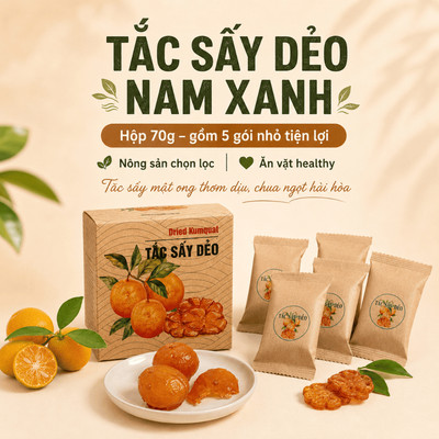 Trái Cây Ăn Vặt Nam Xanh, Tắc Sấy Dẻo Hộp 70g, Nông Sản Chọn Lọc, Ăn Vặt Healthy, Tắc Sấy Mật Ong