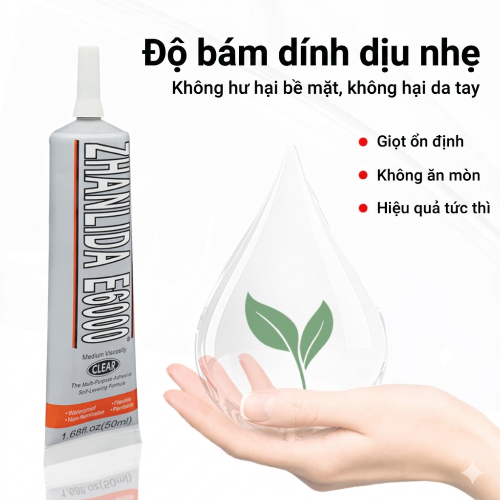 E6000 Siêu Keo Zhanlida Đa Năng Trang Sức Trang Trí Keo Dính Khoan Kim Cương Giả Liên Kết Gốm Sứ Vải