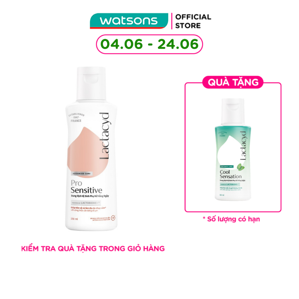 Dung Dịch Vệ Sinh Phụ Nữ Lactacyd Pro Sensitive 150ml