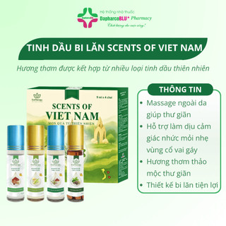 Combo 4 Tinh Dầu Bi Lăn Scents Of VietNam Dapharco Blu