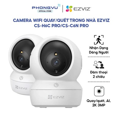 Camera WIFI Ezviz H6C Pro & C6N Pro 2K 3MP - AI Quay Quét, Đàm Thoại, Báo Động - Bảo Hành 24 Tháng