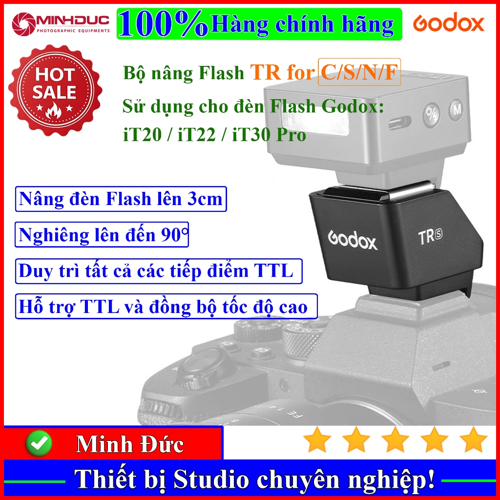 Bộ nâng đế gắn đèn Flash Godox TR TTL sử dụng cho đèn Flash Godox iT20/ iT22/ iT30 Pro C/S/N/F ( MIN