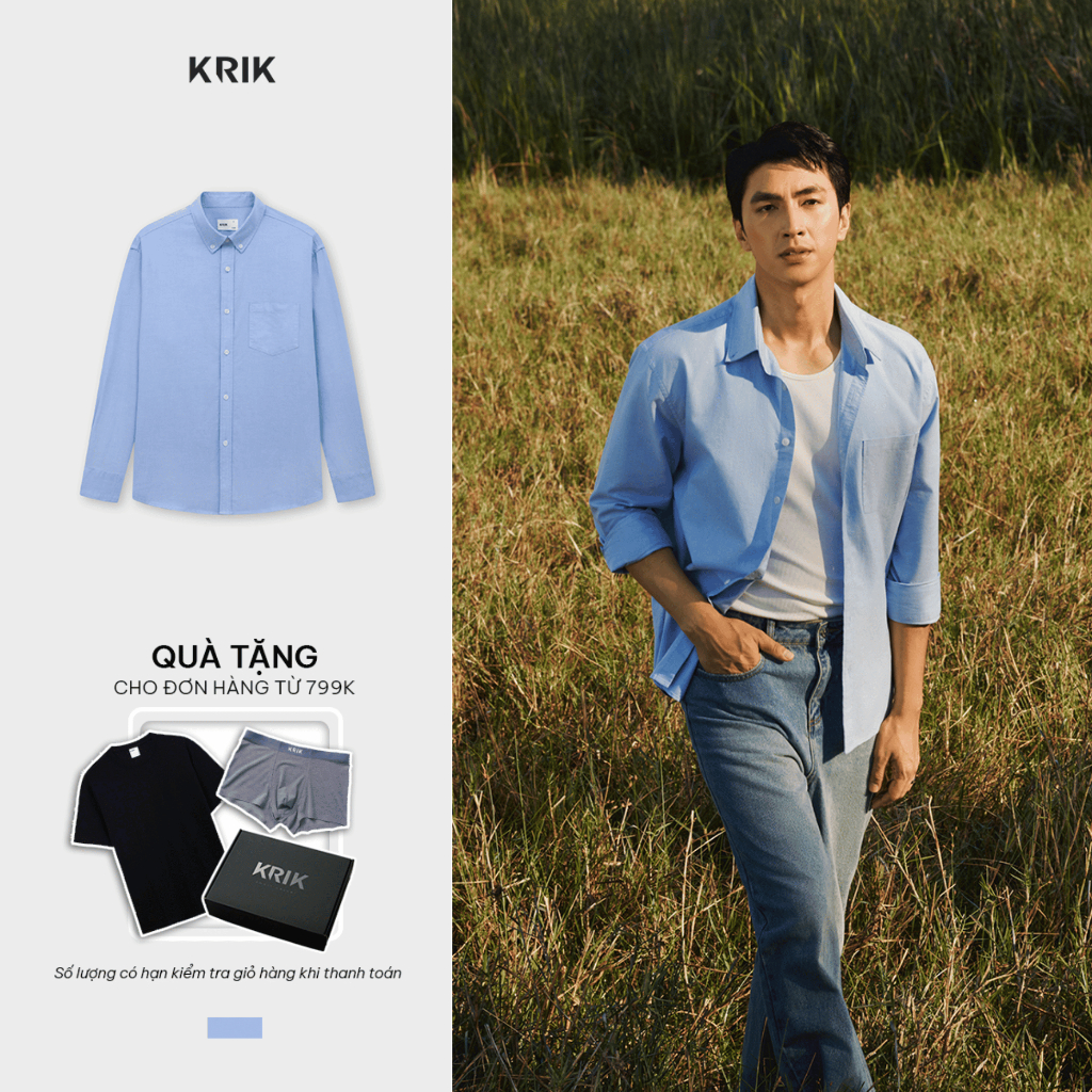 [KRIK x Bình An] Áo Sơ Mi Nam KRIK Form Classic Chất Liệu Cao Cấp Thiết Kế Thanh Lịch Nam Tính SD334