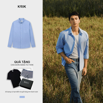 [KRIK x Bình An] Áo Sơ Mi Nam KRIK Form Classic Chất Liệu Cao Cấp Thiết Kế Thanh Lịch Nam Tính SD3344
