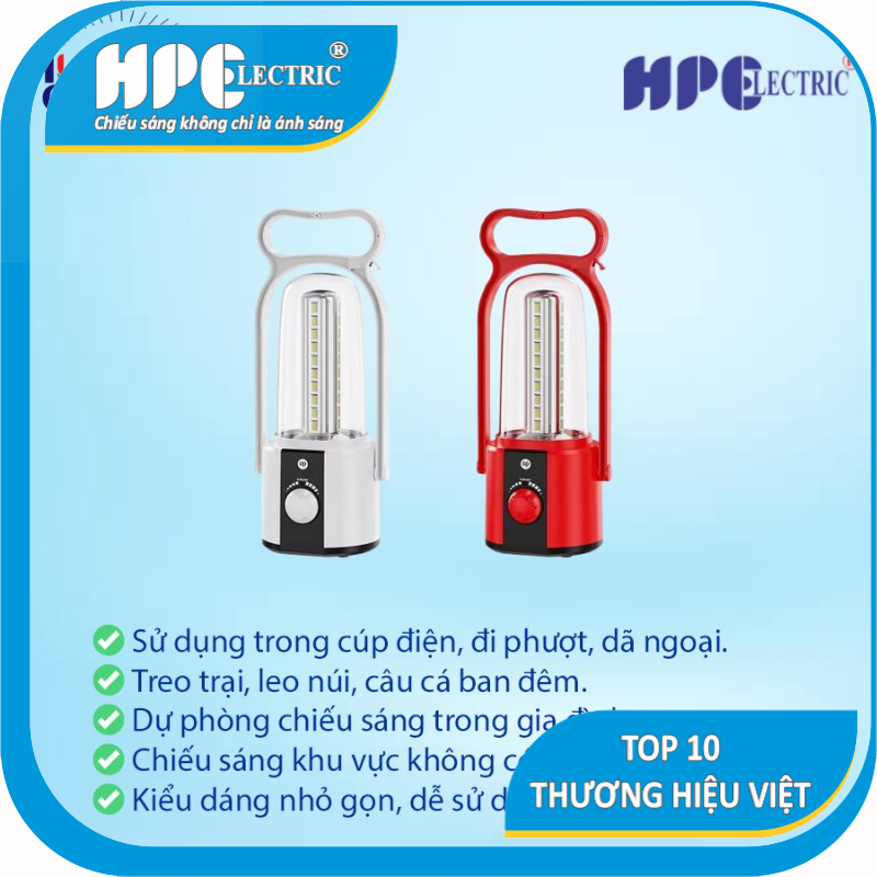 Đèn sạc tích điện ,đèn dự phòng cầm tay  DP - 7048C Xách Tay HPElectric  H332  4w )