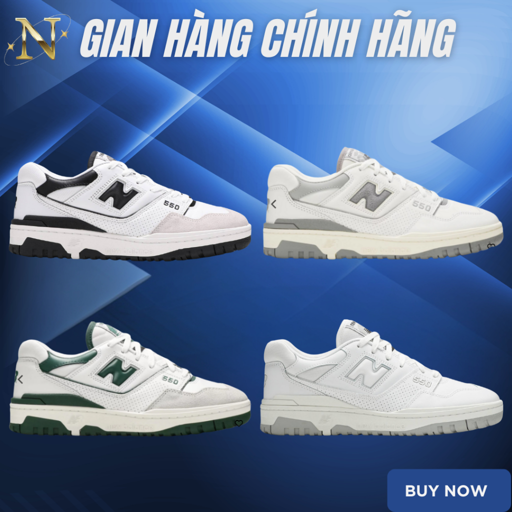 [CHÍNH HÃNG] Giày New Balance 550 AUTHENTIC. Giày Sneaker NB 550 Basic Nam Nữ