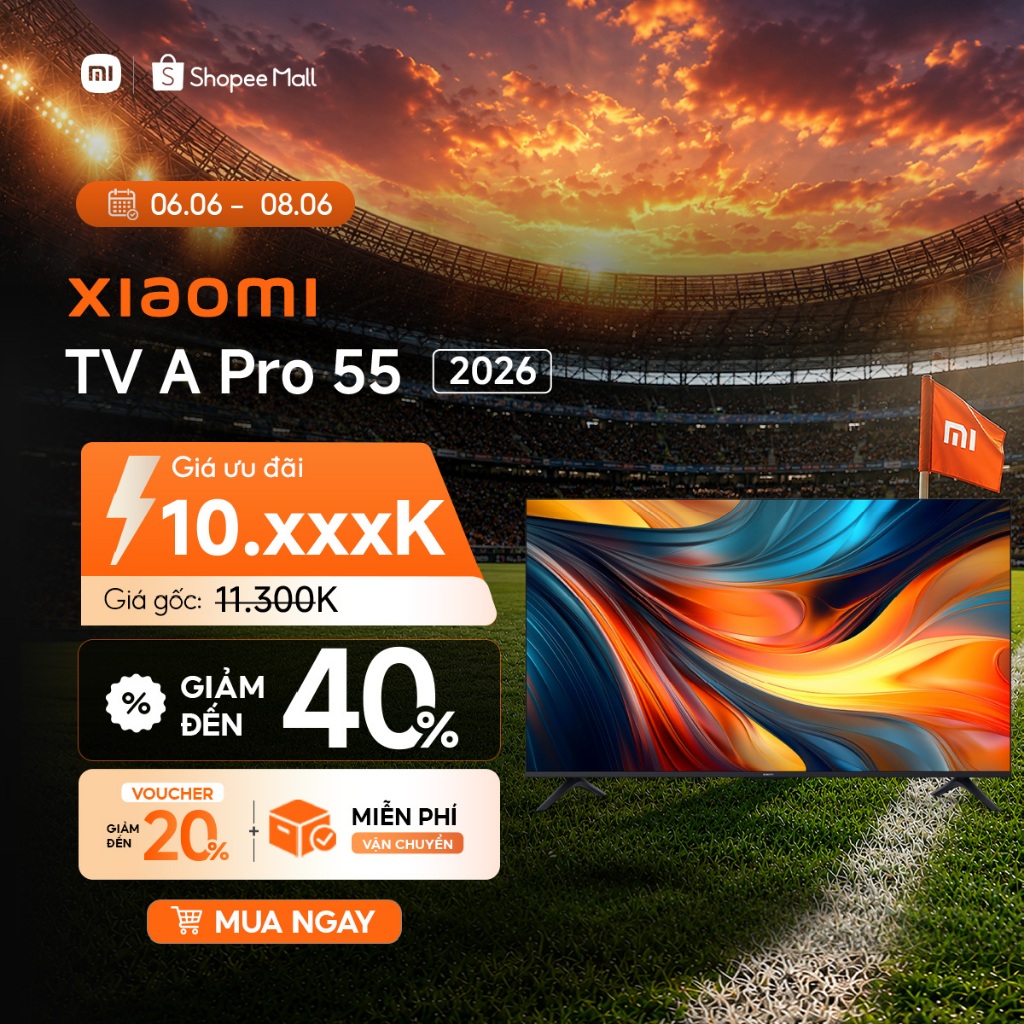 Xiaomi Tivi thông minh A Pro 55" 2026 | Điều khiển giọng | QLED 4K UHD - BH 24 tháng chính hãng