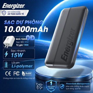 Pin sạc dự phòng energizer 10000mah/ 20000mah/ 30000mah output 15w, 3 cổng sạc ra, bảo hành 1 năm