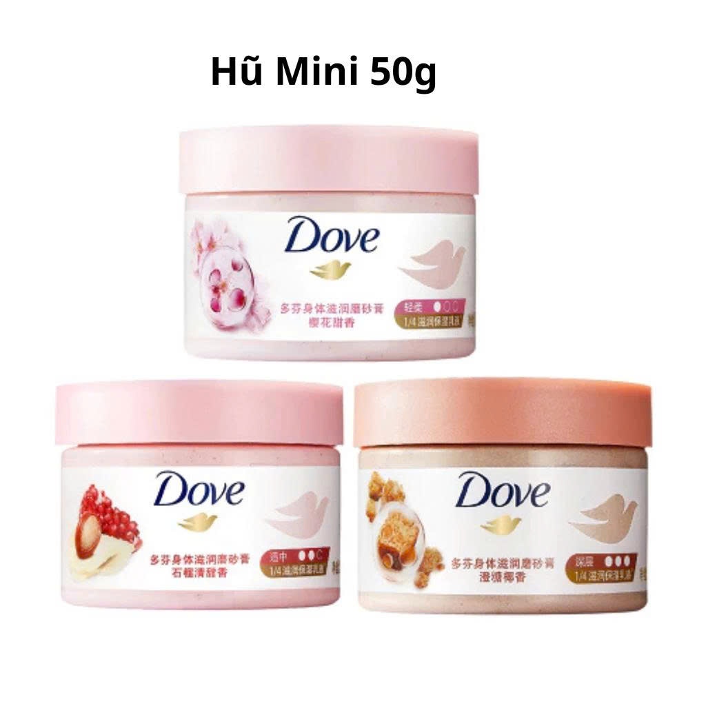 Combo 2 Hũ Tẩy Tế Bào Chết Body Dove Chăm Da Sáng Mịn 50g - Hàng Mini