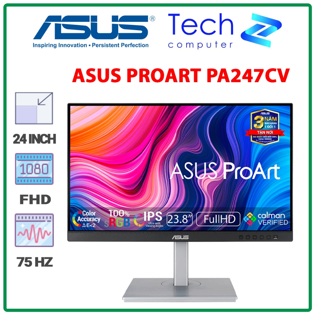 Màn Hình Đồ Họa ASUS ProArt PA247CV 23.8 Inch FHD IPS 75Hz USB-C Chính Hãng
