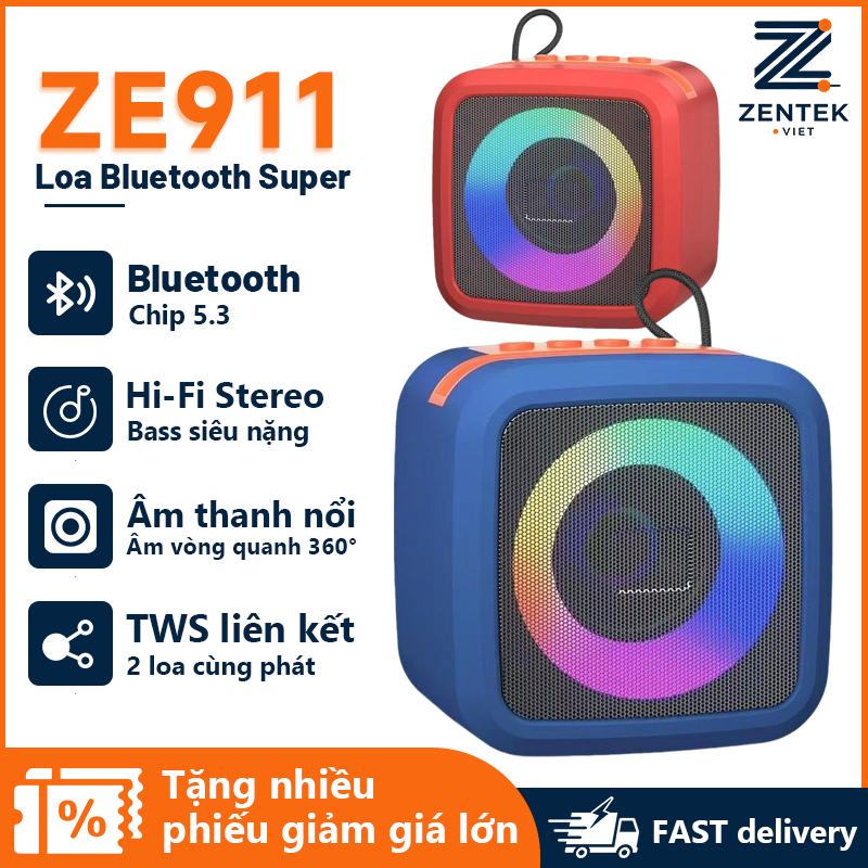 Loa Bluetooth SU-628 Mini Không Dây Bass Mạnh - Âm Thanh Sống Động, Di Động Để Bàn Dã Ngoại | ZENTEK