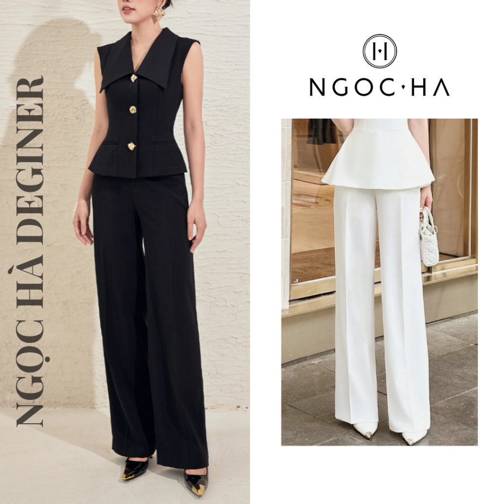 Quần Suông Lara Pants Quần Âu Suông Trắng NGOC HA Design Q059