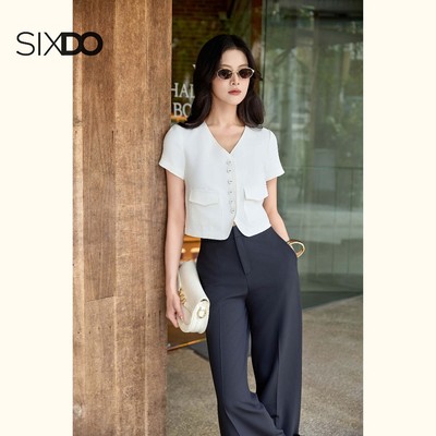 Quần nữ đen suông công sở SIXDO (Black Woven Loose Pants)