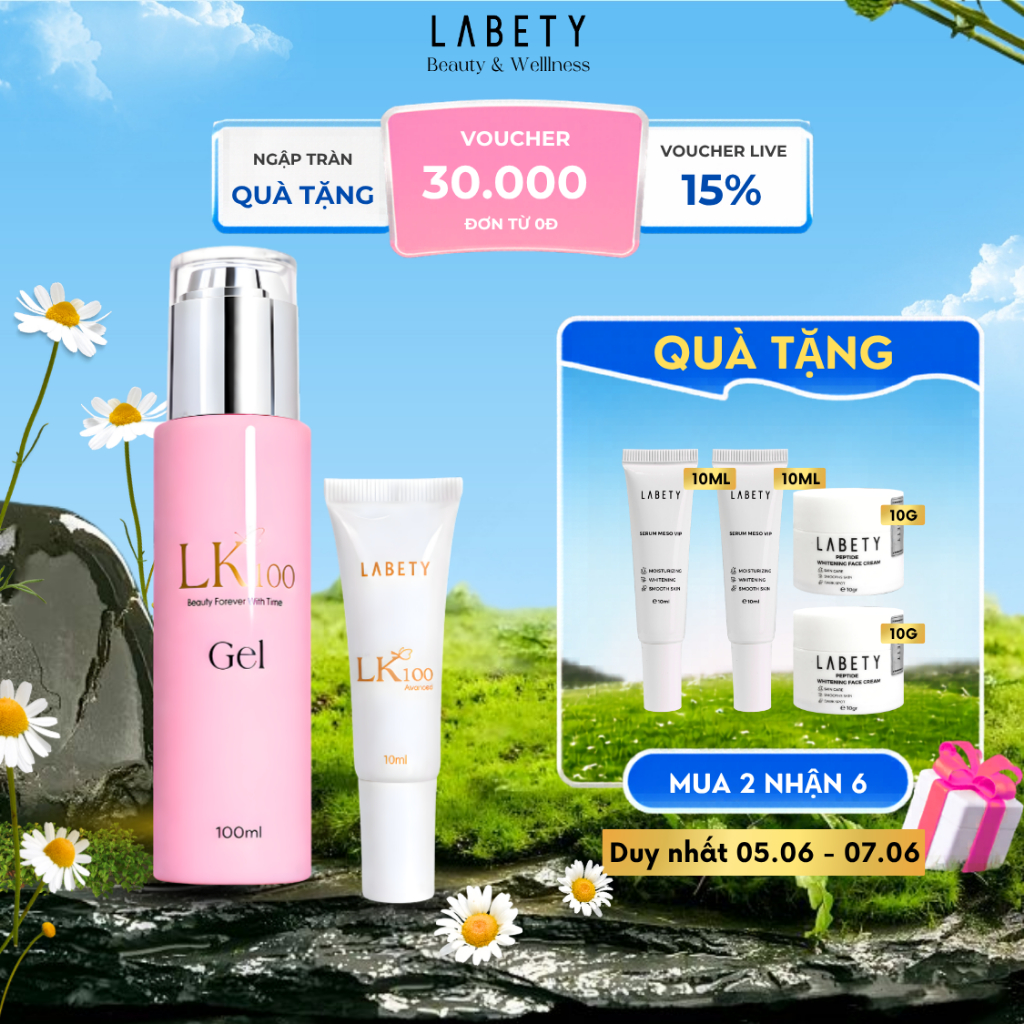 Bộ gel se khít & dung dịch vệ sinh LK100, làm hồng khử mùi, giảm khô hạn, cấp ẩm vùng kín