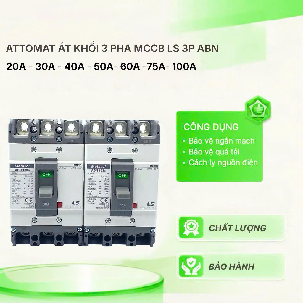 aptomat 3 pha abn 100a ls