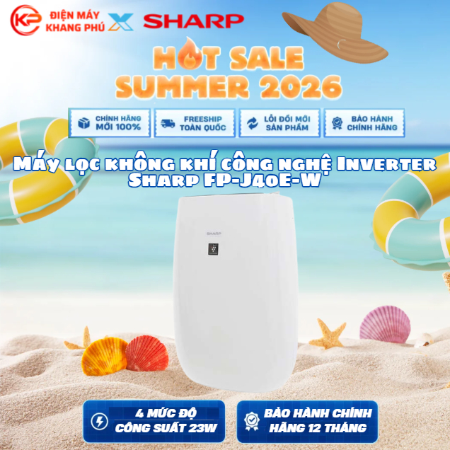 Máy lọc không khí công nghệ Inverter Sharp FP-J40E-W