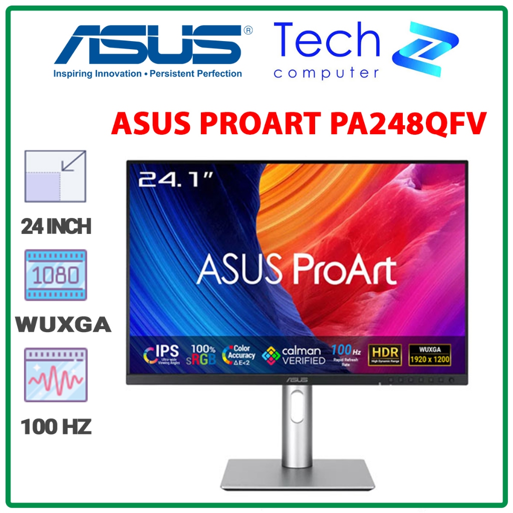 Màn Hình Đồ Họa ASUS ProArt PA248QFV 24.1 Inch WUXGA IPS 100Hz Loa Chính Hãng