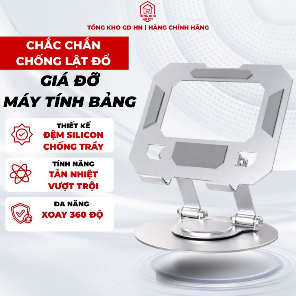 Giá đỡ ipad xoay 360 độ có mút chống xước giá đỡ ipad để bàn cứng cáp chống lật giá đỡ ipad trên giư