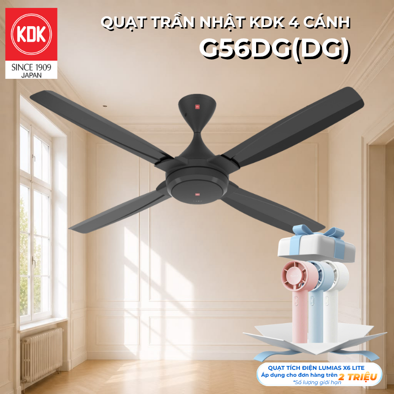 Quạt Trần Nhật KDK G56DG - Bảo Hành Chính Hãng 2 Năm