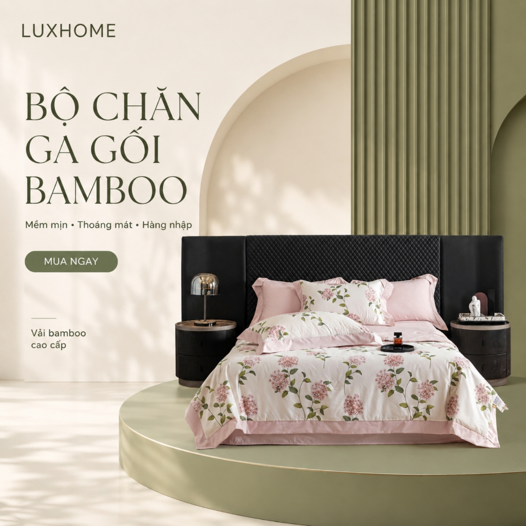 Bộ chăn ga Bamboo Modal cao cấp Mẫu 1
