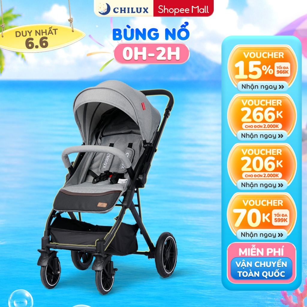 Xe đẩy gấp gọn 2 chiều cho bé Chilux K3 - Gấp gọn nhanh chóng, xoay chiều tiện lợi
